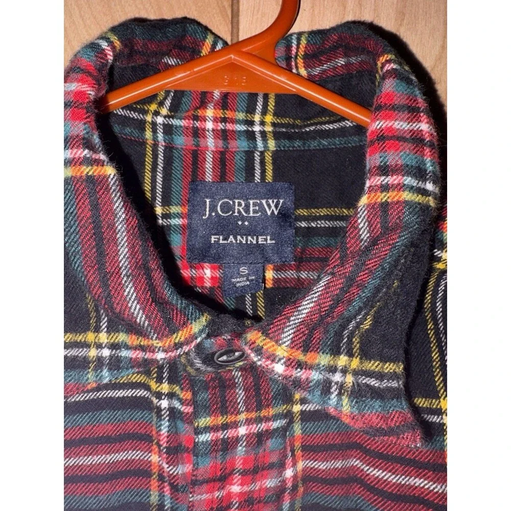 J.CREW Men's Plaid Flannel Shirt Long Sleeve, Button-Up,‎ Two-Pocket, Size Small